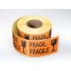 Etichete personalizate, FRAGIL/FRAGILE oranj, 50x100 mm, 1000 buc/rola